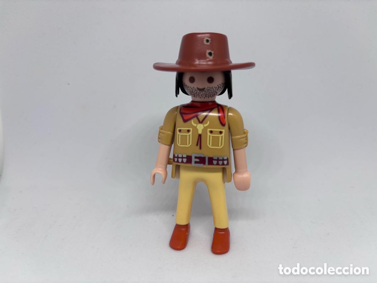 Playmobil: Playmobil vaquero sombrero marr&oacute;n y barba