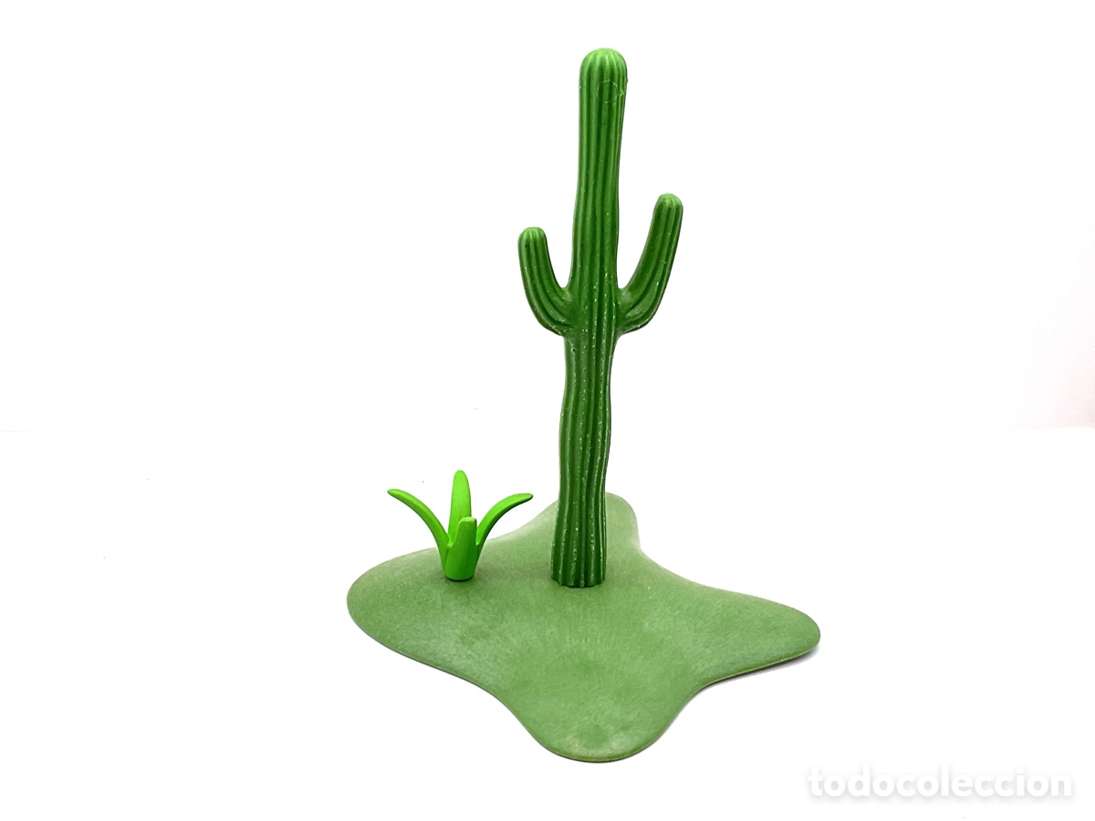 Playmobil: ACCESORIO PLAYMOBIL. BASE VERDE CON PLANTA Y CACTUS.
