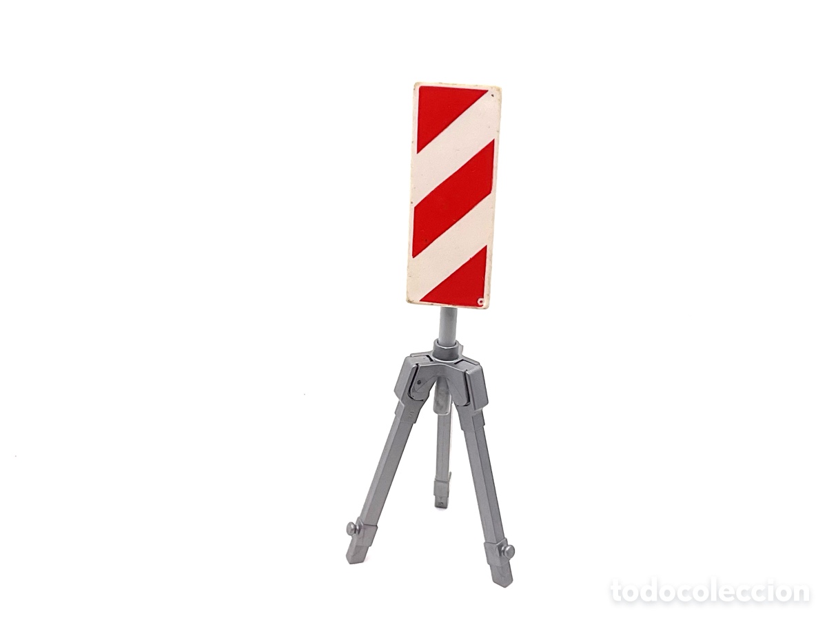 Playmobil: ACCESORIO PLAYMOBIL. BALIZA SE&Ntilde;ALIZACI&Oacute;N TRAFICO, OBRAS, ETC CON SU TRIPODE.