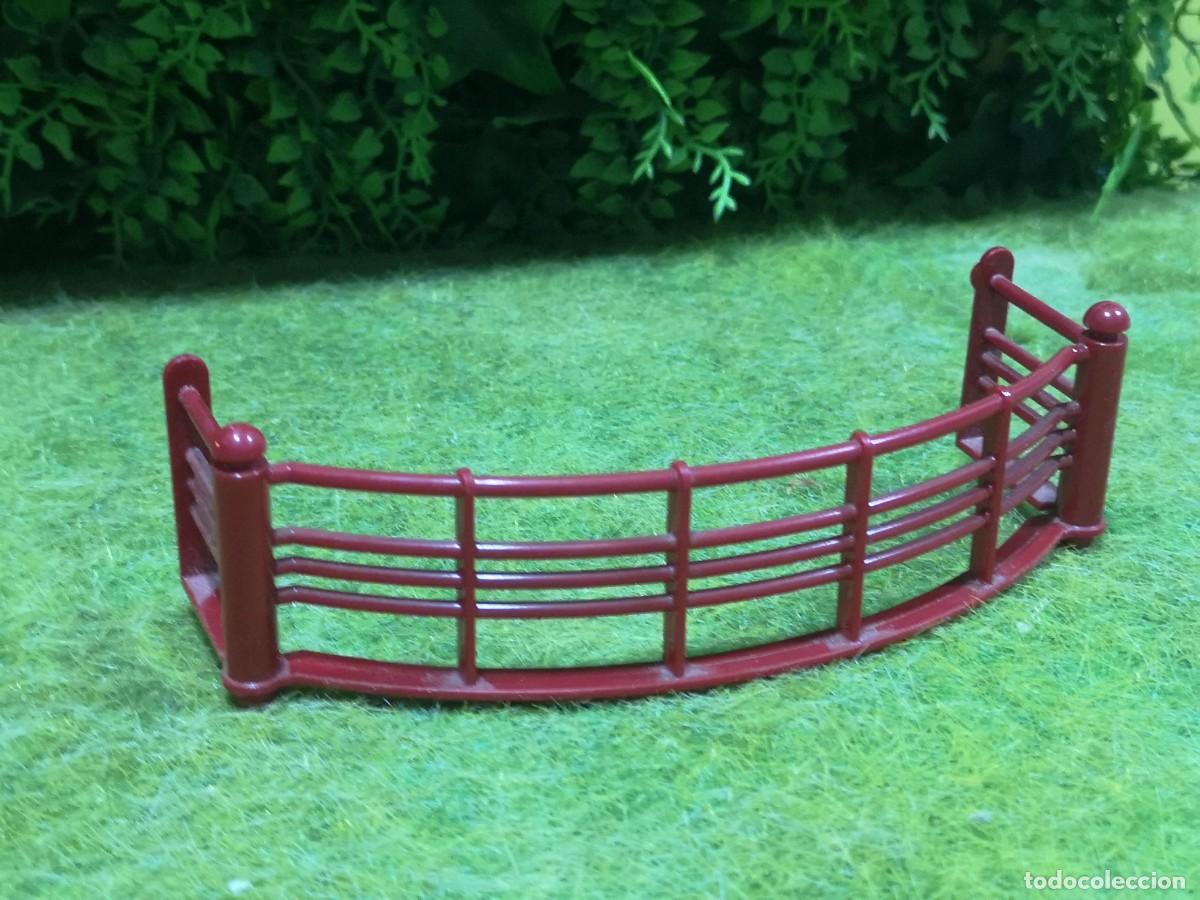 Playmobil: Playmobil vallas roja curva establo medieval animales cercado Lap