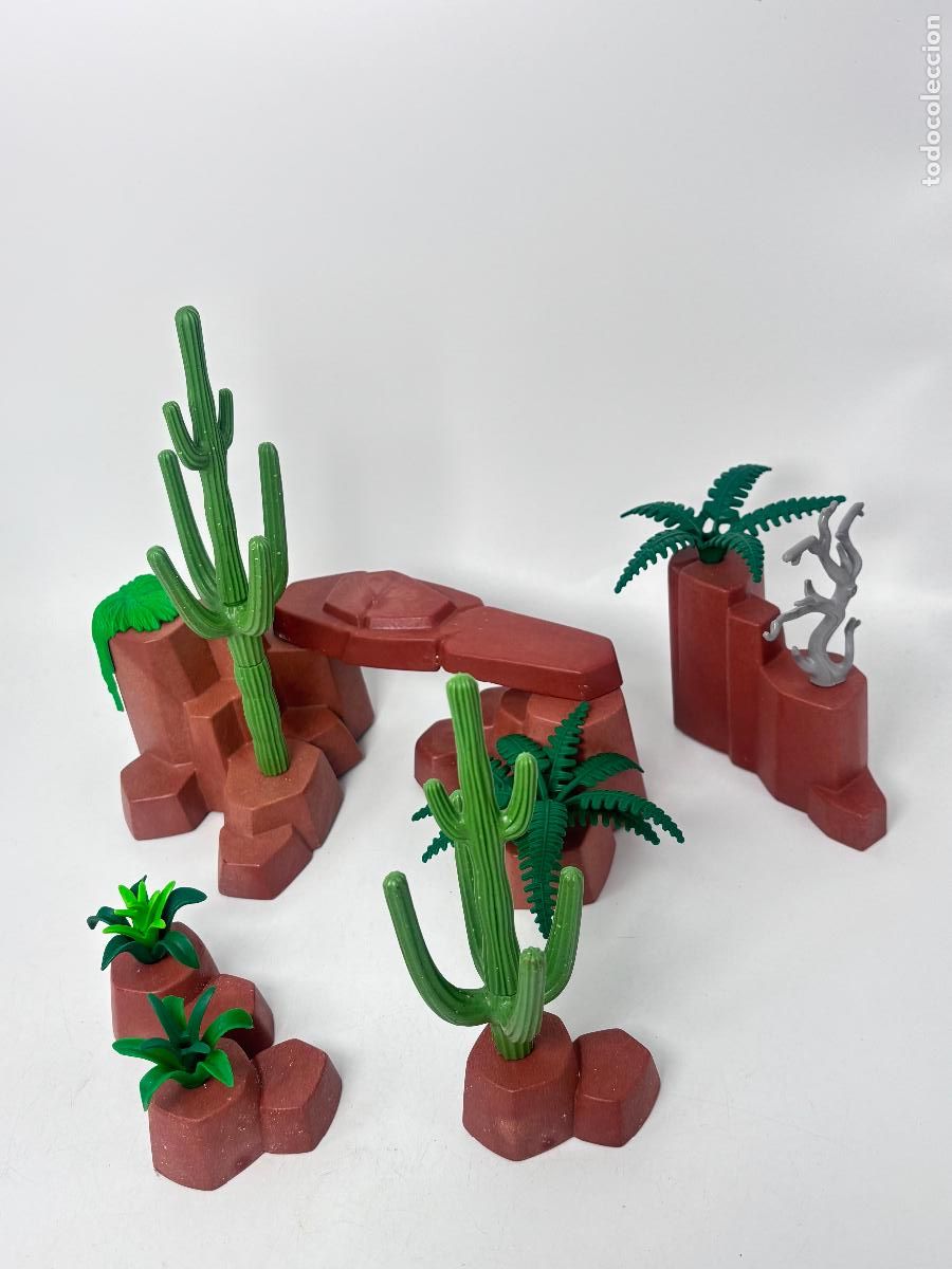 Playmobil: Playmobil lote roca seto &aacute;rbol cactus escenario oeste