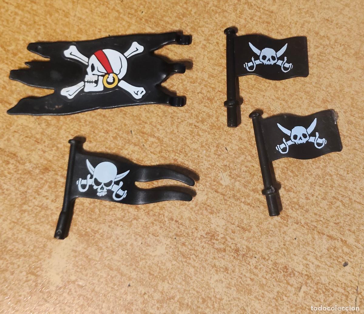 Playmobil: Playmobil 6146 70979 bandera negra calavera -barco pirata-bastion fortaleza - 4 unidades