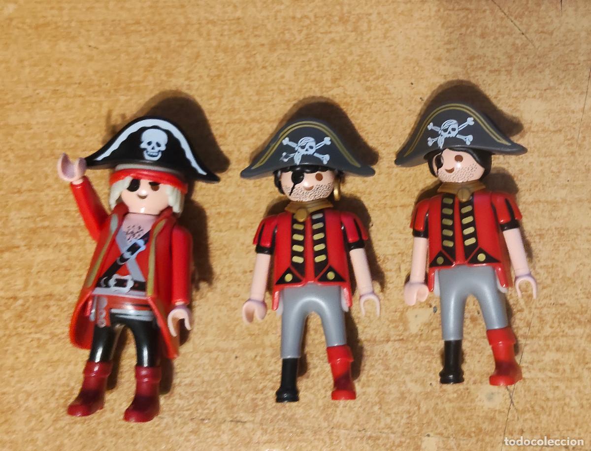 Playmobil: PLAYMOBIL2 PIRATA PATA PALO CON PARCHE + capitan pirata - 3 unidades