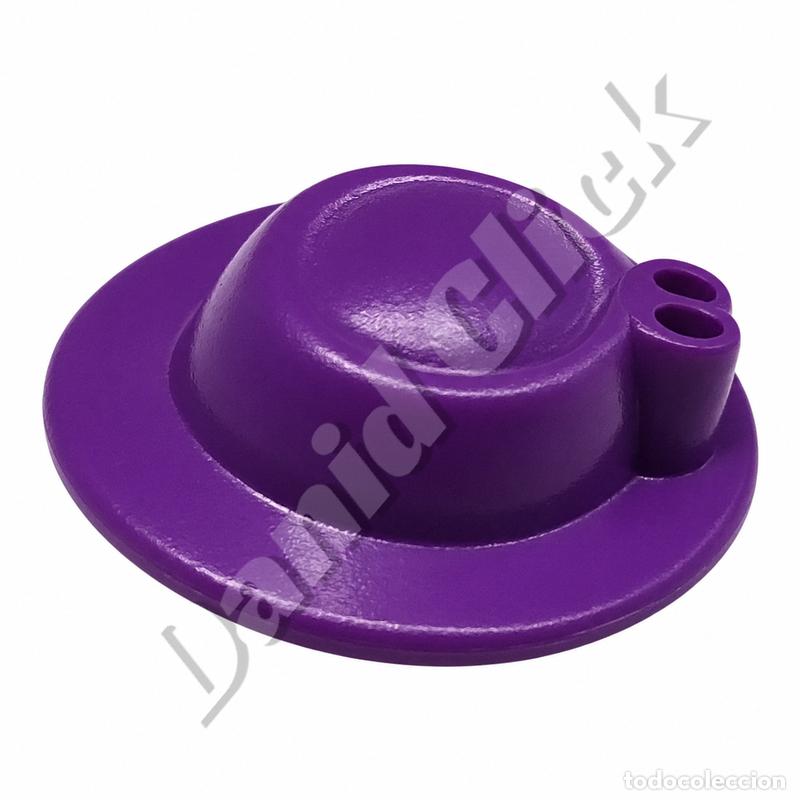 Playmobil: Playmobil Sombrero Pamela Victoriana Morada Dama Mujer &Eacute;poca Dos Agujeros Plumas
