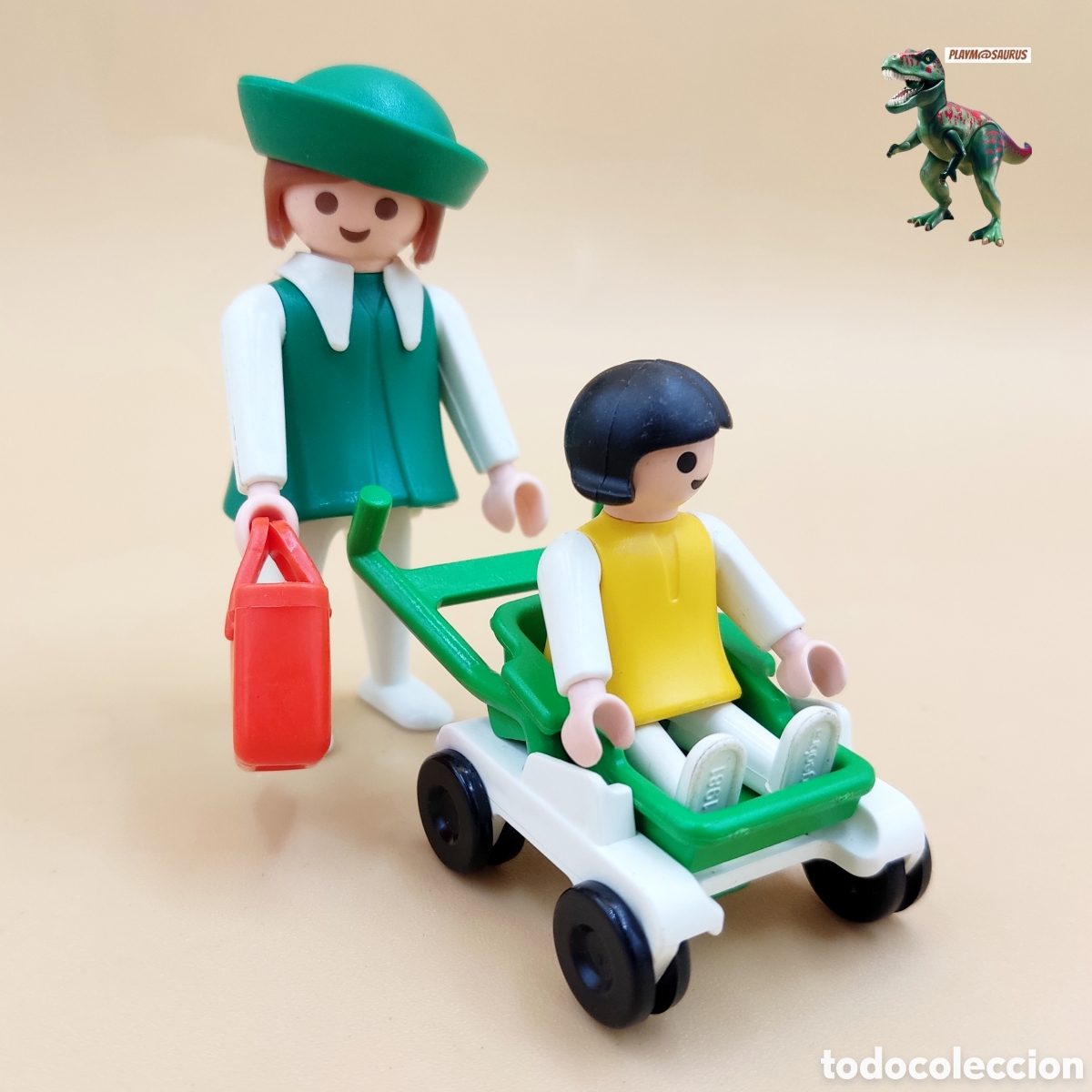 Playmobil: PLAYMOBIL mujer madre con ni&ntilde;a 3597 carricoche cochecito victoriana belle epoque vintage paseo