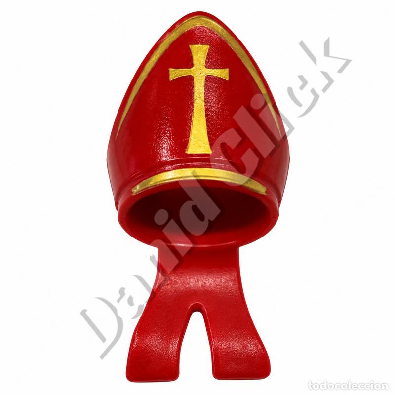 Playmobil: Playmobil Mitra Obispo Roja Cruz Dorada Papa Cardenal Sacerdote Religioso