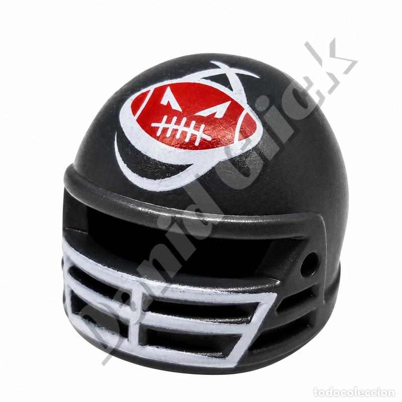 Playmobil: Playmobil Casco F&uacute;tbol Americano Gris Rejilla Blanca Jugador Deporte