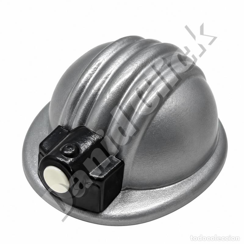 Playmobil: Playmobil Casco Minero Gris Linterna Frontal Mina Minero