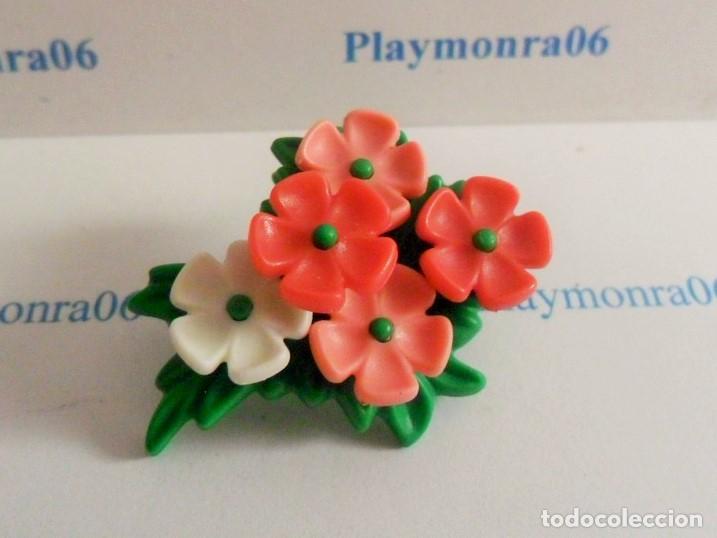 Playmobil: PLAYMOBIL P113-1 VEGETACION PLANTA RAMO 5 FLORES AZUL FUCSIA ROSA BLANCO