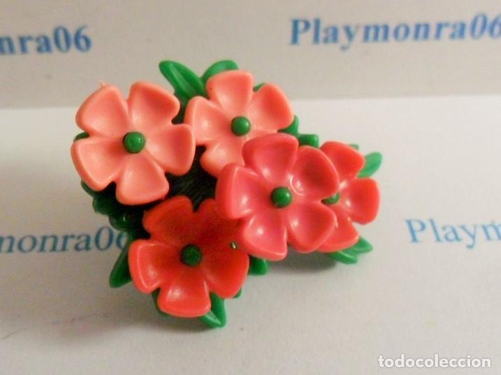 Playmobil: PLAYMOBIL P113-1 VEGETACION PLANTA RAMO 5 FLORES AZUL FUCSIA ROSA