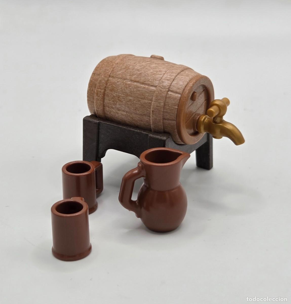 Playmobil: Playmobil Barril con grifo y jarras MEDIEVAL, BELEN, CAMPO, RURAL
