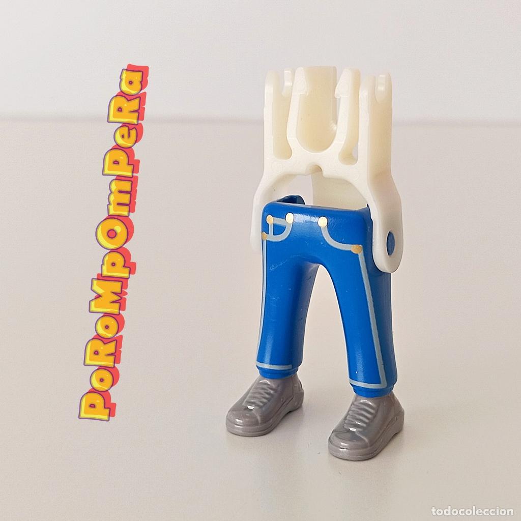 Playmobil: PLAYMOBIL pierna pantal&oacute;n azul tejano zapatilla deportiva gris + esqueleto CUSTOM/COMPLETAR U4