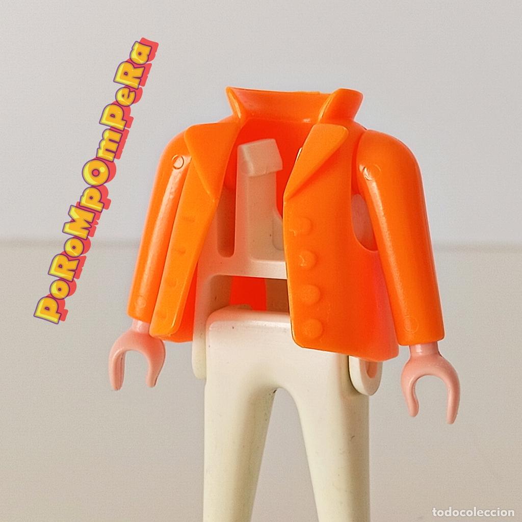 Playmobil: PLAYMOBIL chaqueta abotonada naranja + brazo a juego CUSTOM/COMPLETAR cazadora U4