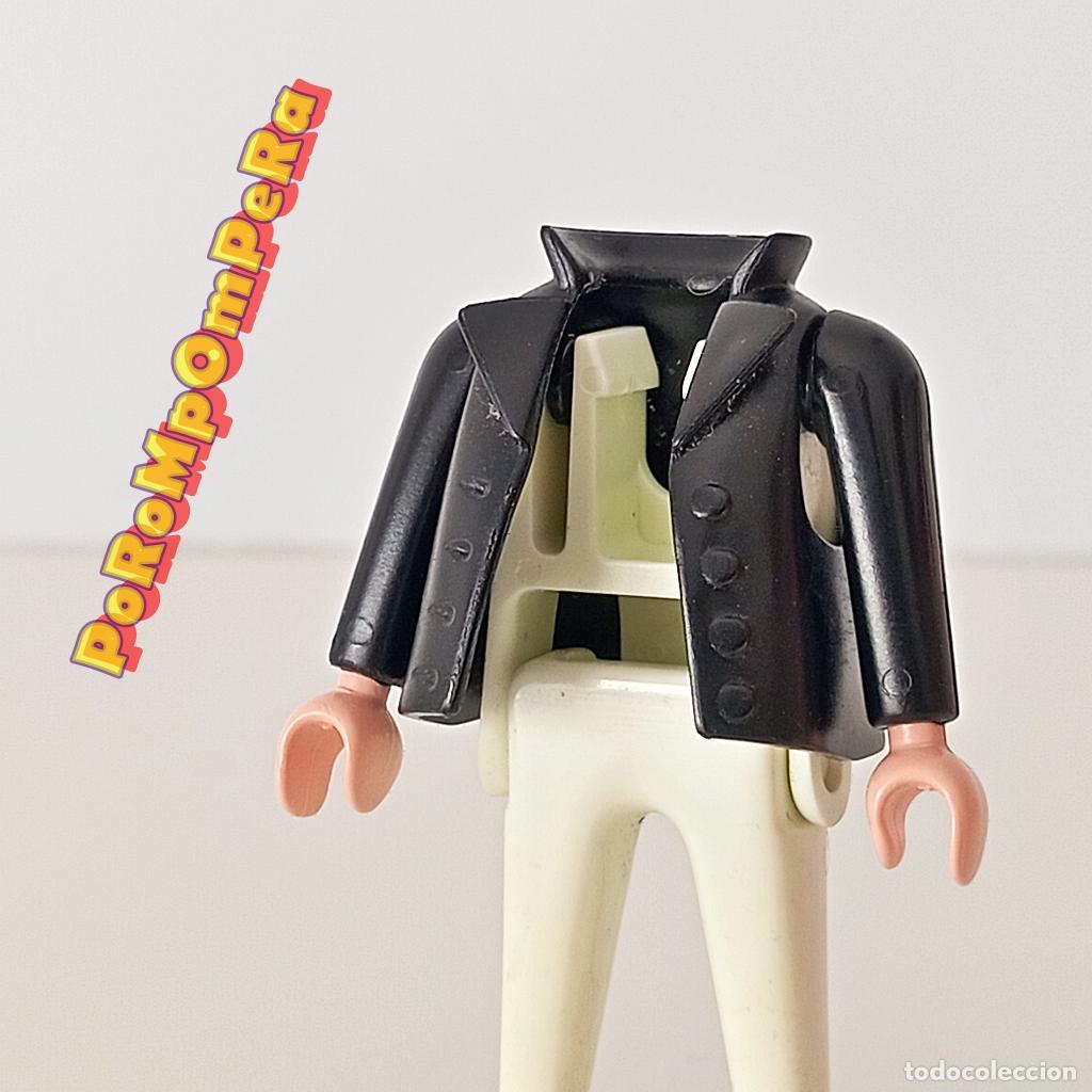 Playmobil: PLAYMOBIL chaqueta abotonada negra + brazo a juego CUSTOM/COMPLETAR cazadora U4