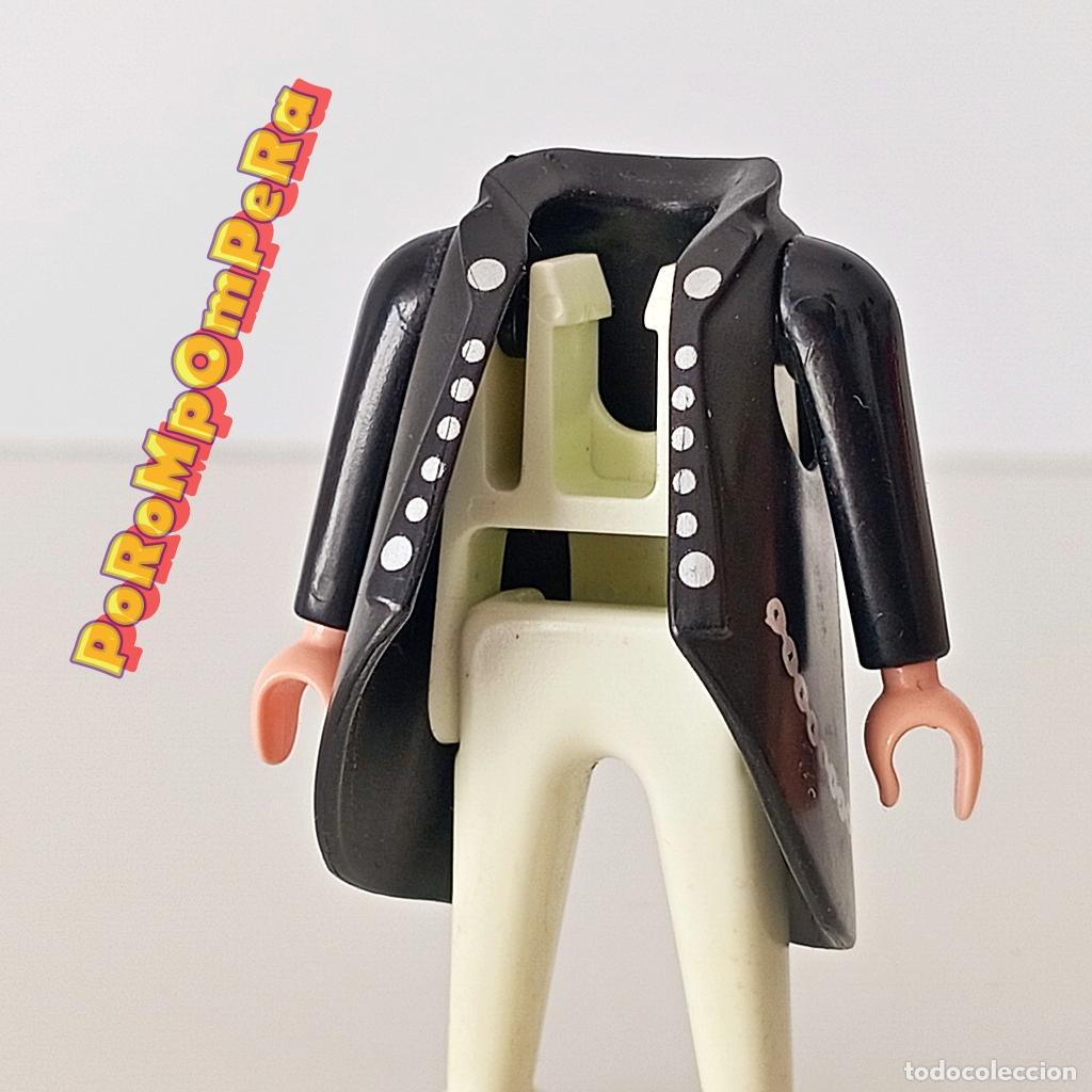 Playmobil: PLAYMOBIL chaqueta larga negra + brazo a juego CUSTOM/COMPLETAR cazadora U4