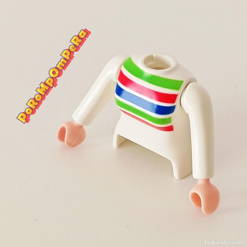 Playmobil: PLAYMOBIL torso mujer blanco + brazo curvo a juego manga larga jersey COMPLETAR/CUSTOM chica U4