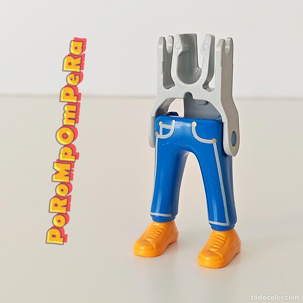 Playmobil: PLAYMOBIL pierna pantal&oacute;n azul tejano zapatilla deportiva amarilla + esqueleto CUSTOM/COMPLETAR U4