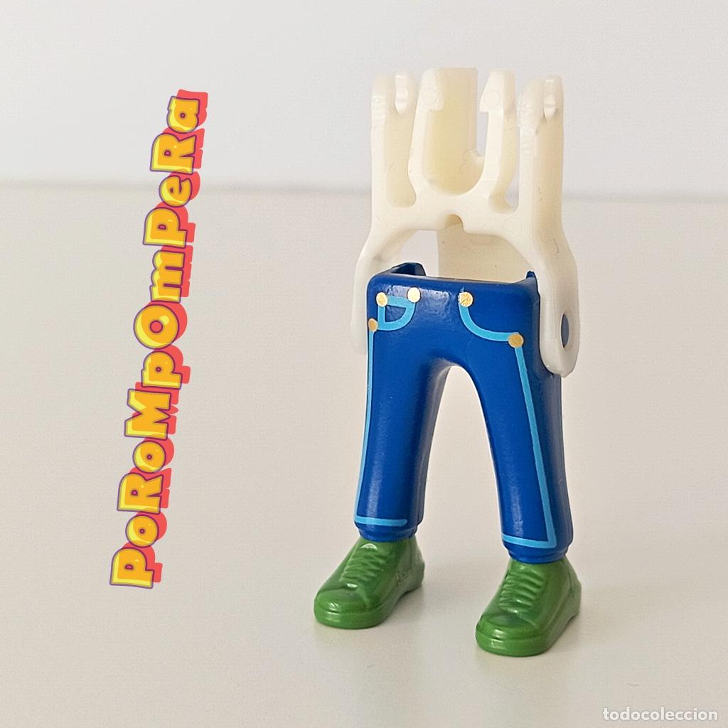 Playmobil: PLAYMOBIL pierna pantal&oacute;n azul tejano zapatilla deportiva verde + esqueleto CUSTOM/COMPLETAR U4