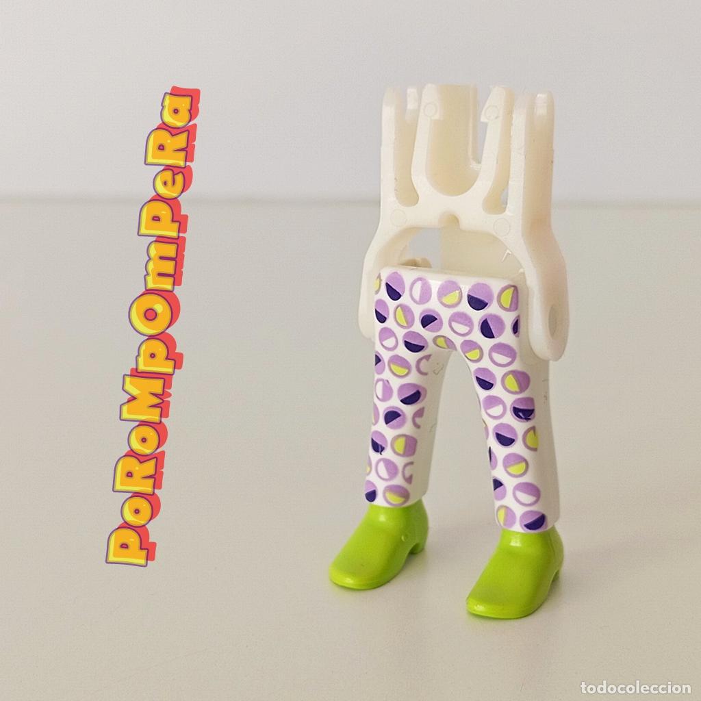 Playmobil: PLAYMOBIL pierna pantal&oacute;n blanco zapato tac&oacute;n verde lima + esqueleto CUSTOM/COMPLETAR U4