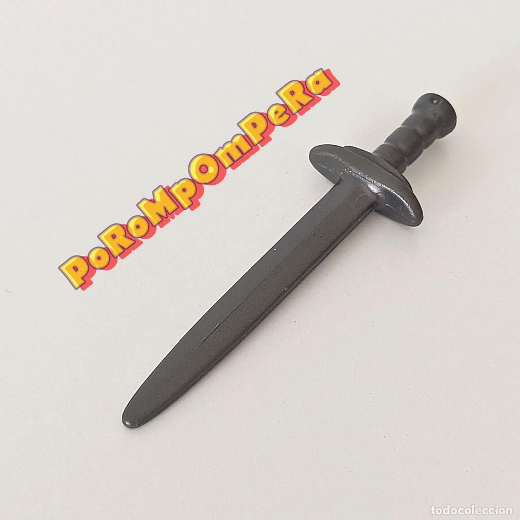 Playmobil: PLAYMOBIL espada oscura empu&ntilde;adura recta caballero medieval pr&iacute;ncipe rey U4