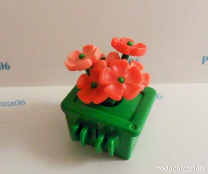 Playmobil: PLAYMOBIL P113-1 VEGETACION MACETA RECTANGULAR VERDE CON FLORES ROSA FUCSIA