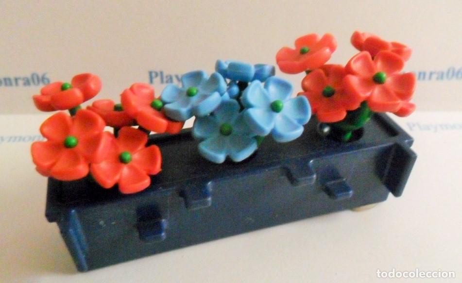 Playmobil: PLAYMOBIL P113-1 VEGETACION MACETA RECTANGULAR GRIS CON FLORES AZUL FUCSIA