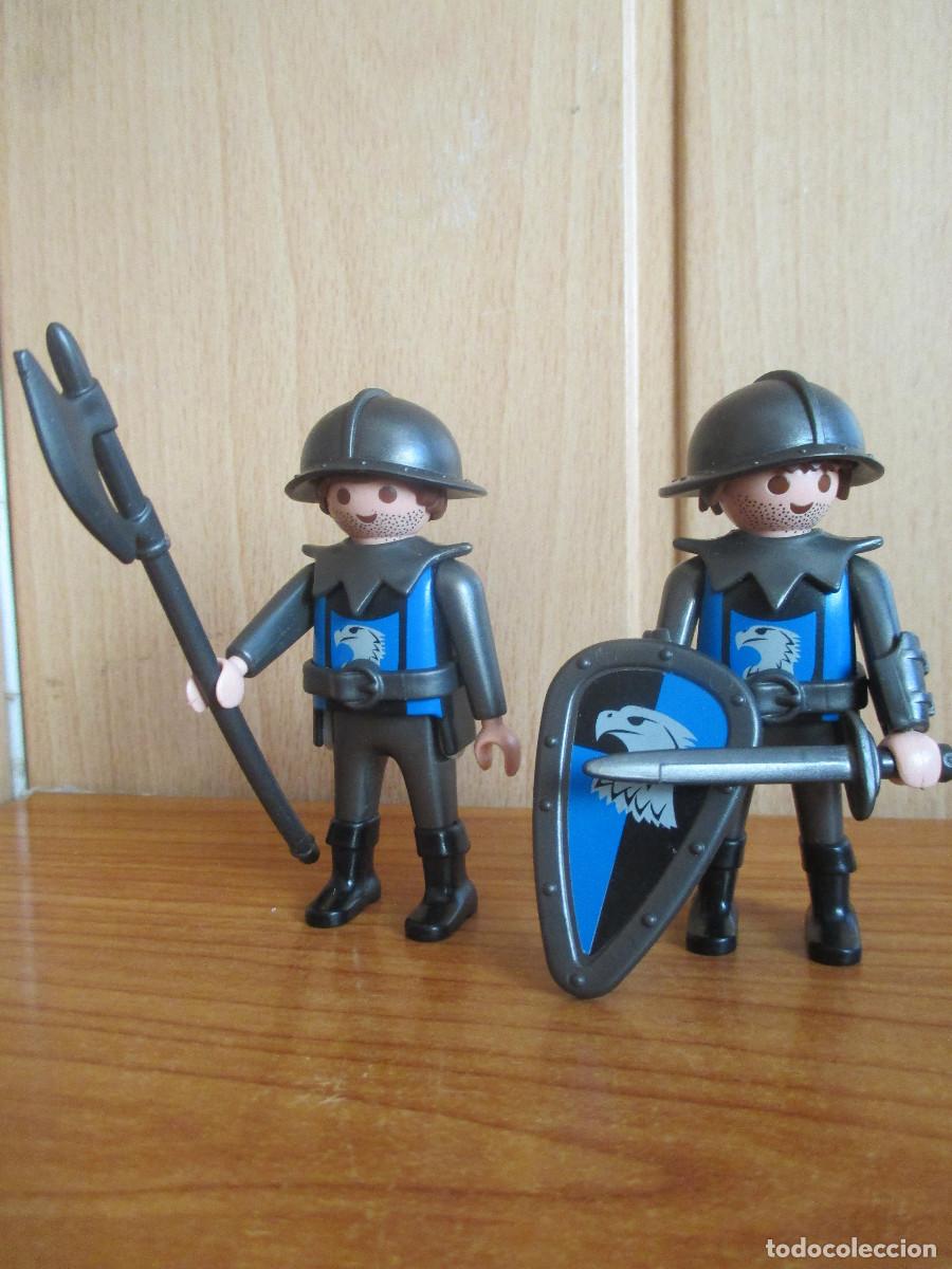 Playmobil: PLAYMOBIL : 1 LOTE DE 2 SOLDADOS MEDIEVALES AGUILA AZUL