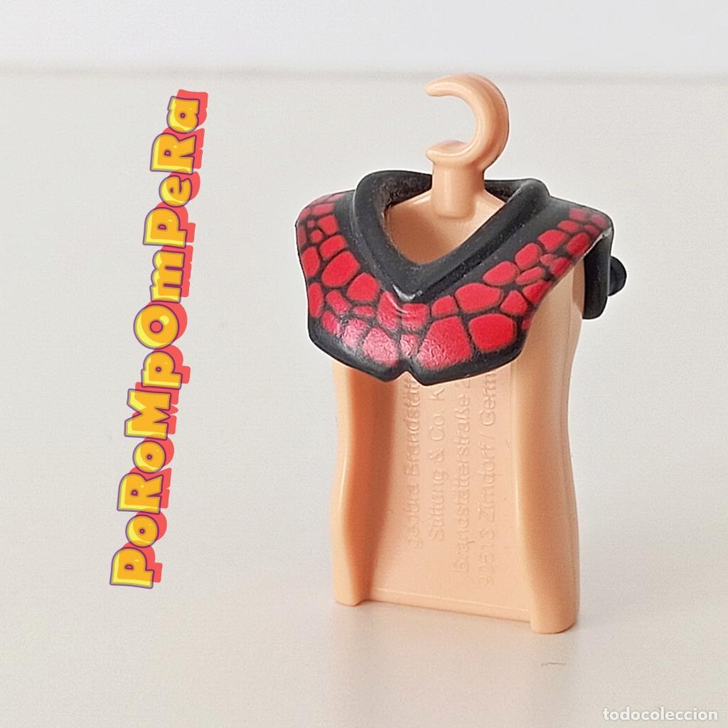 Playmobil: PLAYMOBIL pechera negra-roja enganche trasero cuello armadura espaldar coraza caballero medieval U4