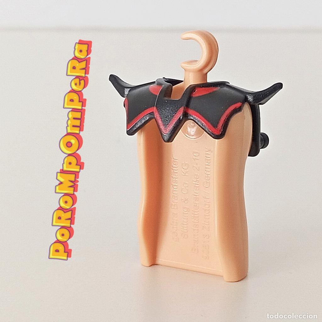 Playmobil: PLAYMOBIL pechera negra-roja puntiaguda enganche trasero cuello armadura espaldar coraza medieval U4