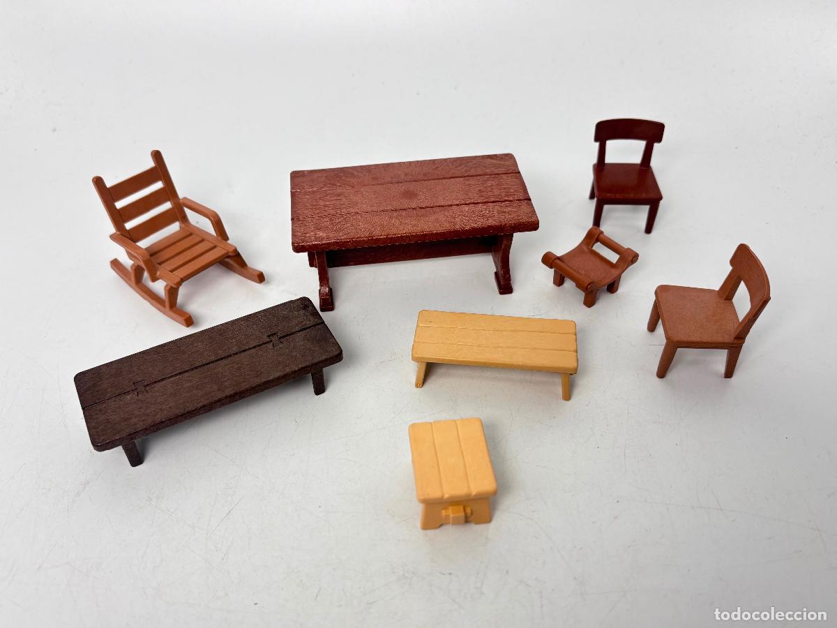 Playmobil: Playmobil lote mecedora cama silla taburete