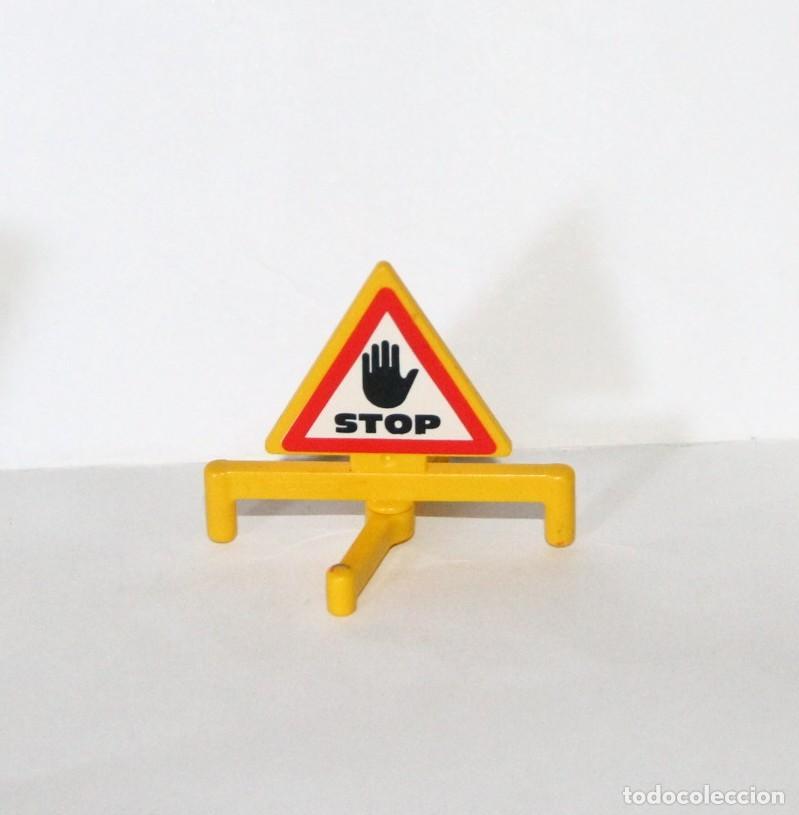 Playmobil: PLAYMOBIL MEDIEVAL se&ntilde;al trafico policia STOP OBRAS