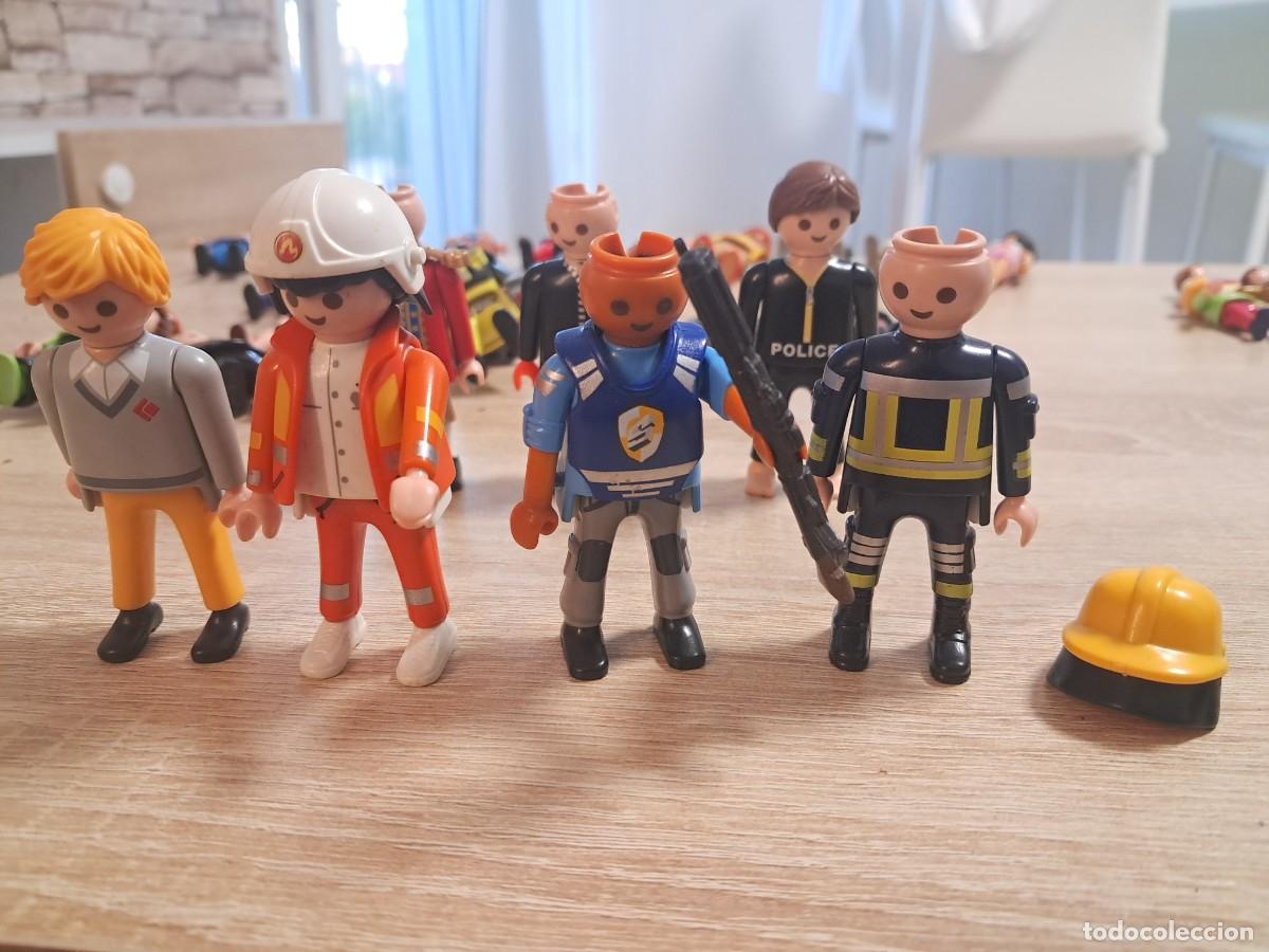 Playmobil: Lote 7 figuras Playmobil ciudad/Bombero/Policia/