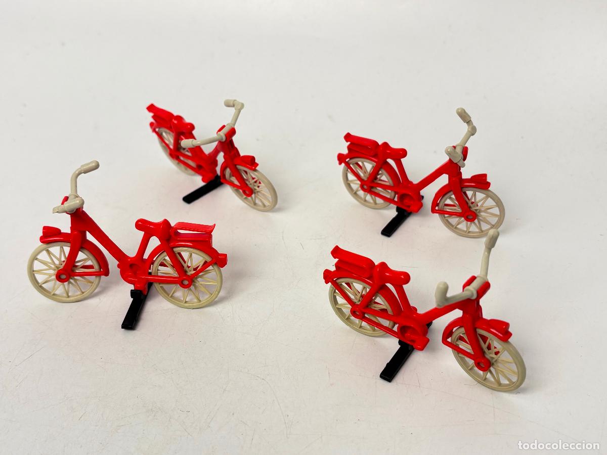 Playmobil: Playmobil lote bicicletas roja primera &eacute;poca