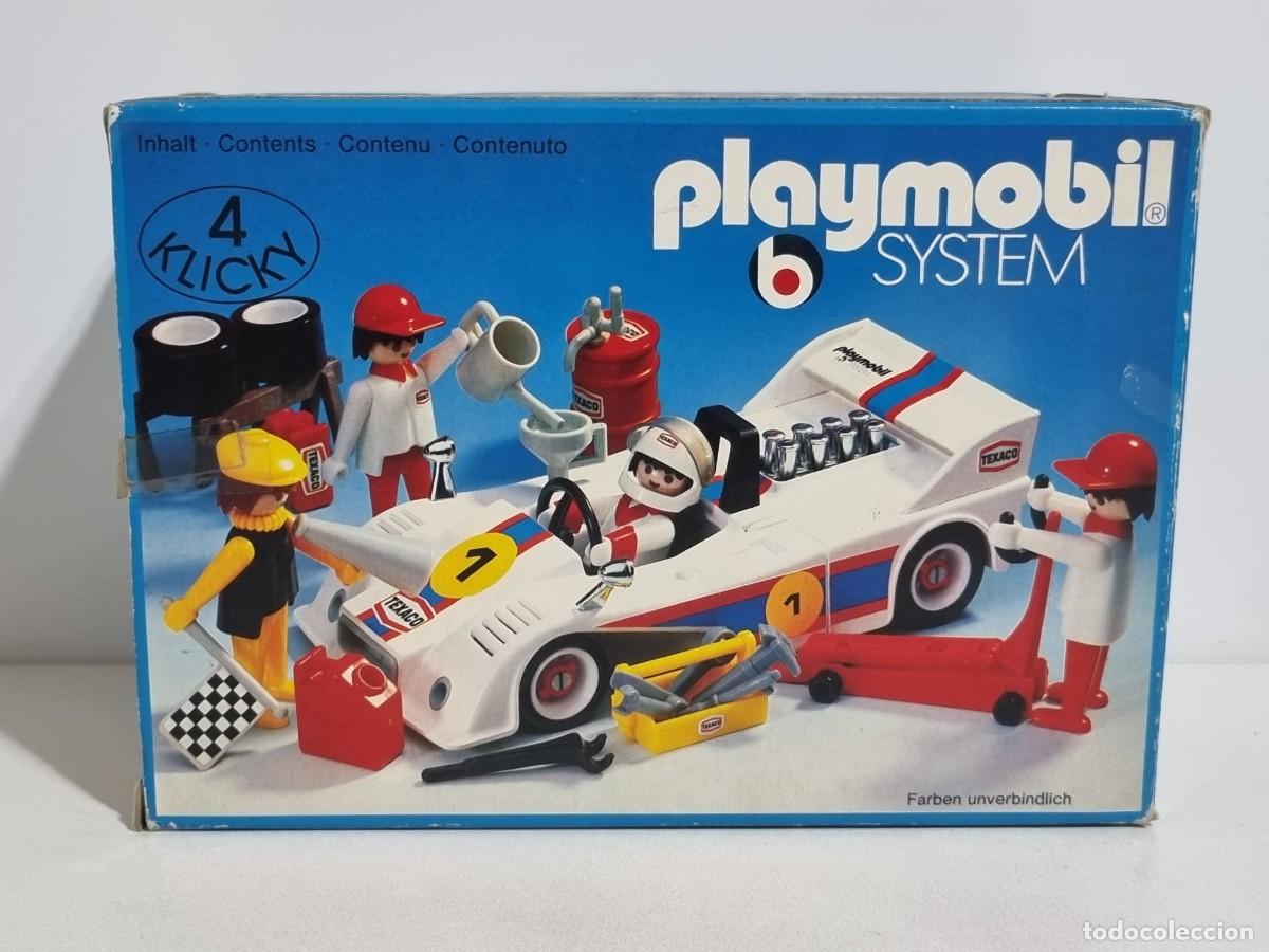 Playmobil: Playmobil 3520 v1 Caja Equipo Texaco Piloto Coche Carrera Barqueta Mecanico