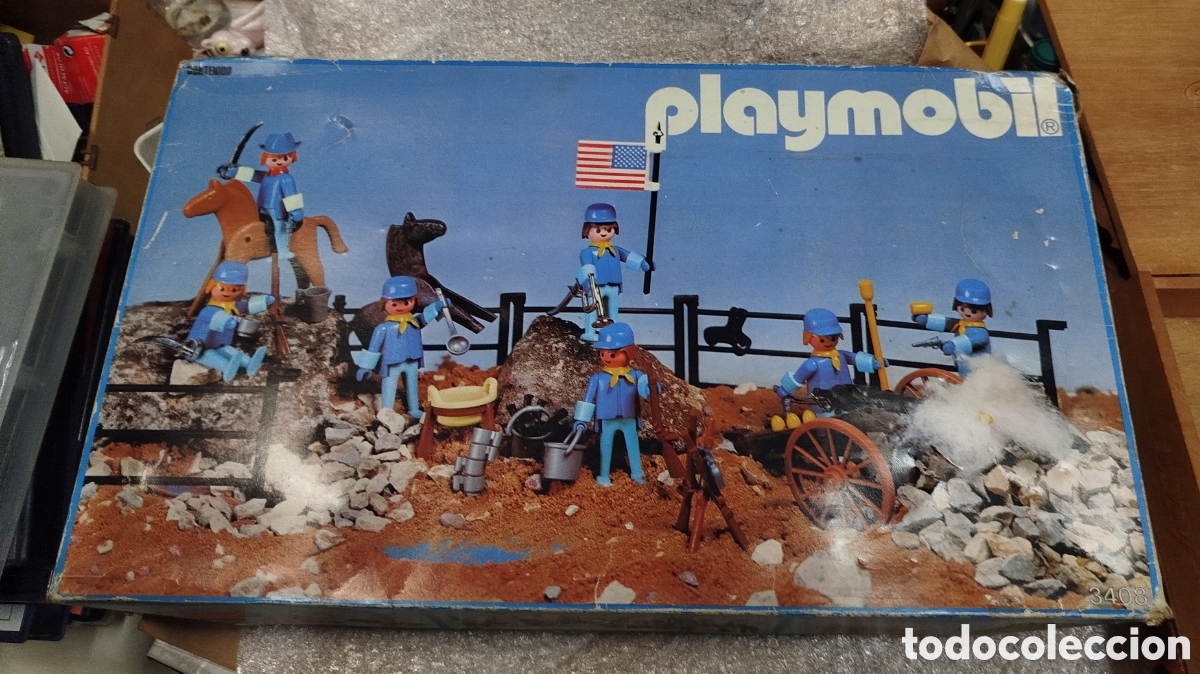 Playmobil: Famobil System Ref 3408 Soldados Nordistas Oeste 7&deg;Caballer&iacute;a Famosa Playmobil A&ntilde;os 70/80
