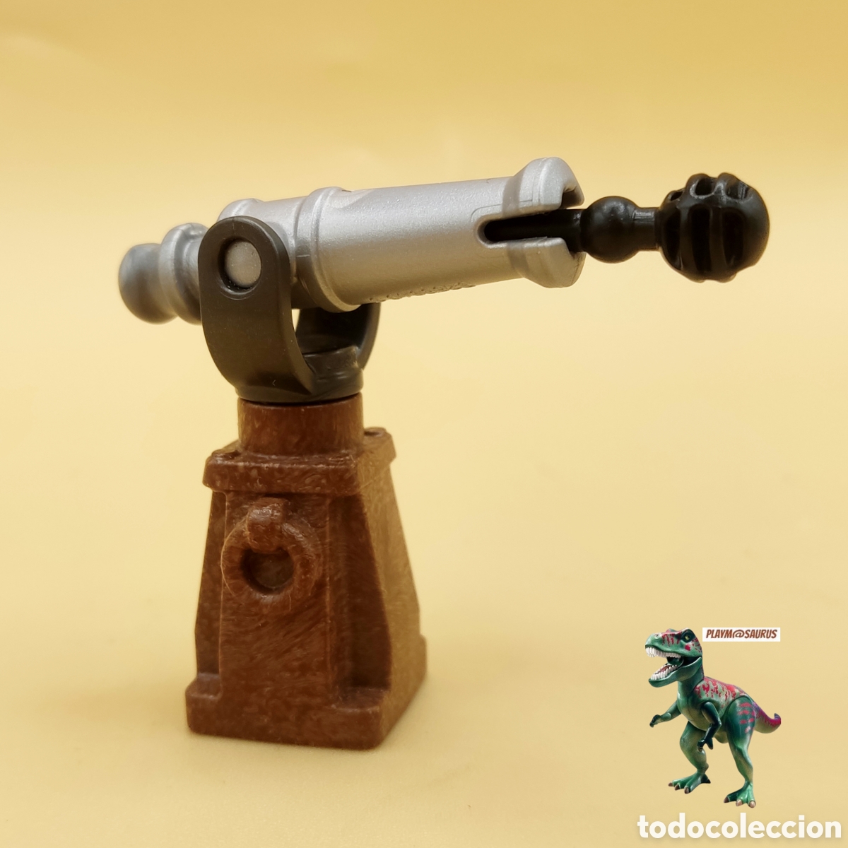 Playmobil: Playmobil ca&ntilde;on montado con soporte base marron artilleria pirata 5378 5658 6625 6684