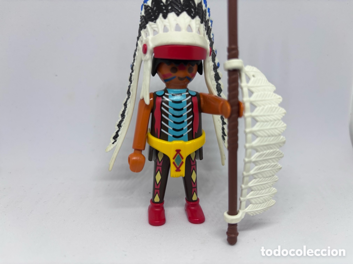 Playmobil: Playmobil jefe indio tocado plumas