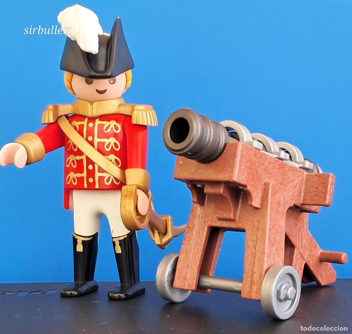 Playmobil: Figura Soldado Oficial Artilleria Ingl&eacute;s. Playmobil. Ca&ntilde;&oacute;n Serpent&iacute;n