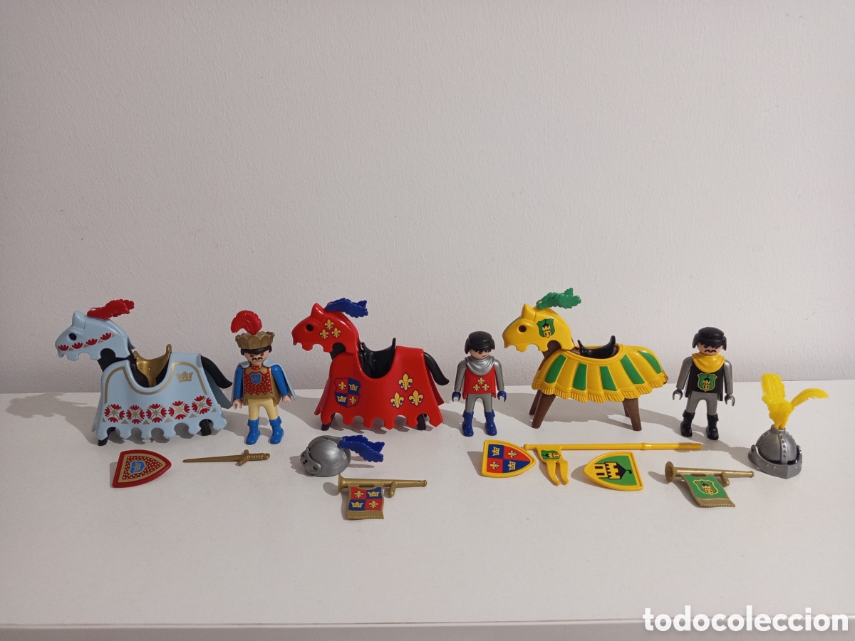 Playmobil: Playmobil lote de caballeros de torneo y tienda