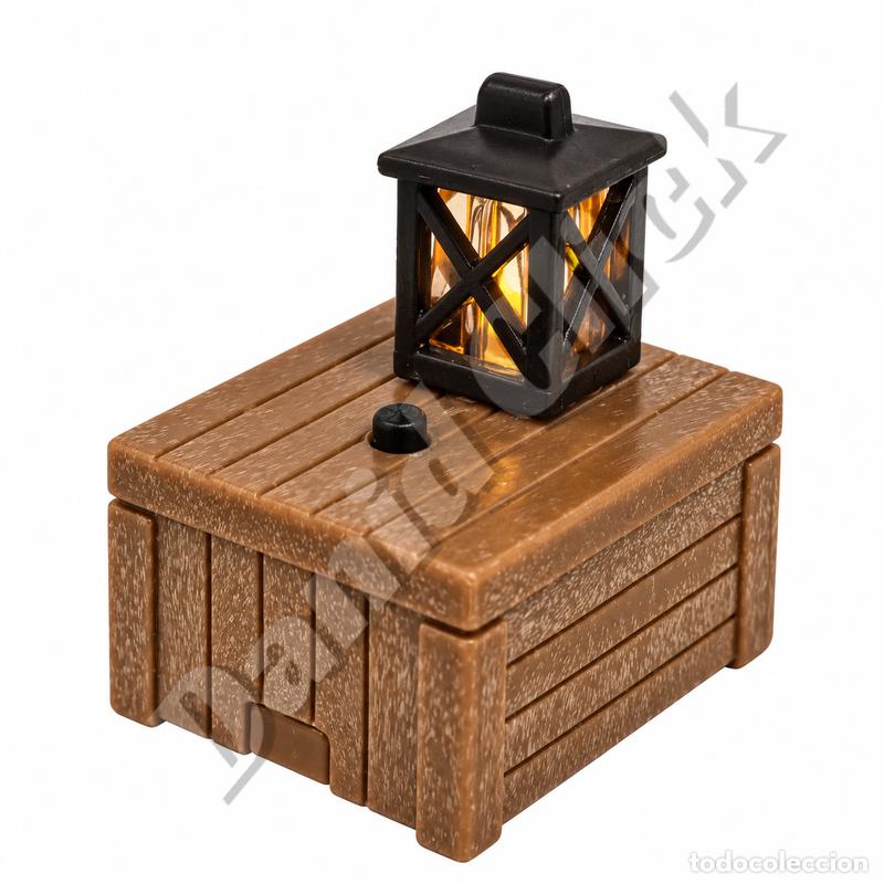 Playmobil: Playmobil Caja de Madera con Farol con Luz Oeste Medieval Piratas Bel&eacute;n