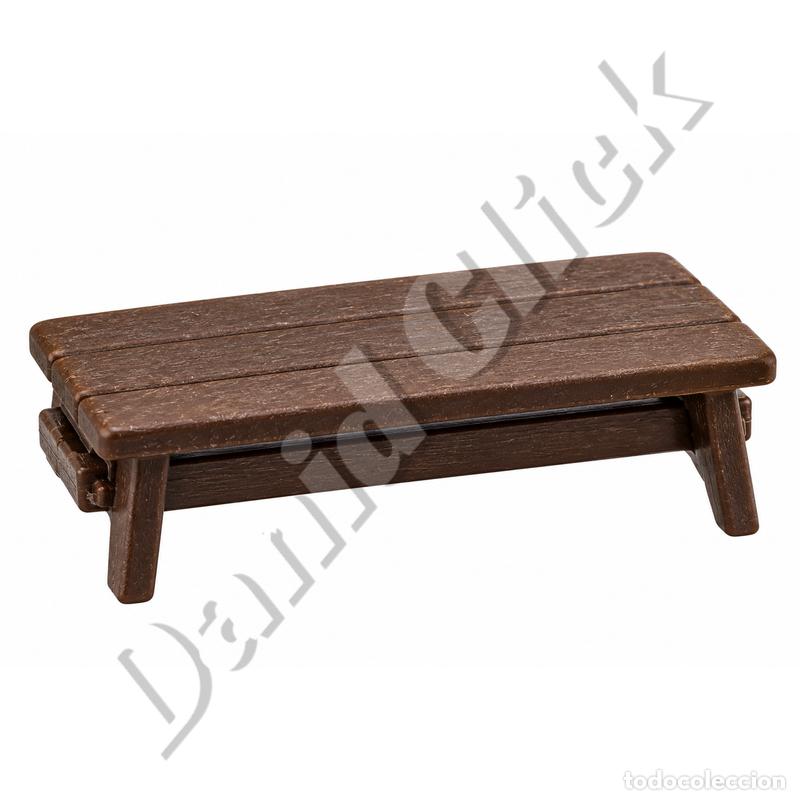 Playmobil: Playmobil Banco de Madera Marr&oacute;n Medieval para Aldeanos y Bel&eacute;n