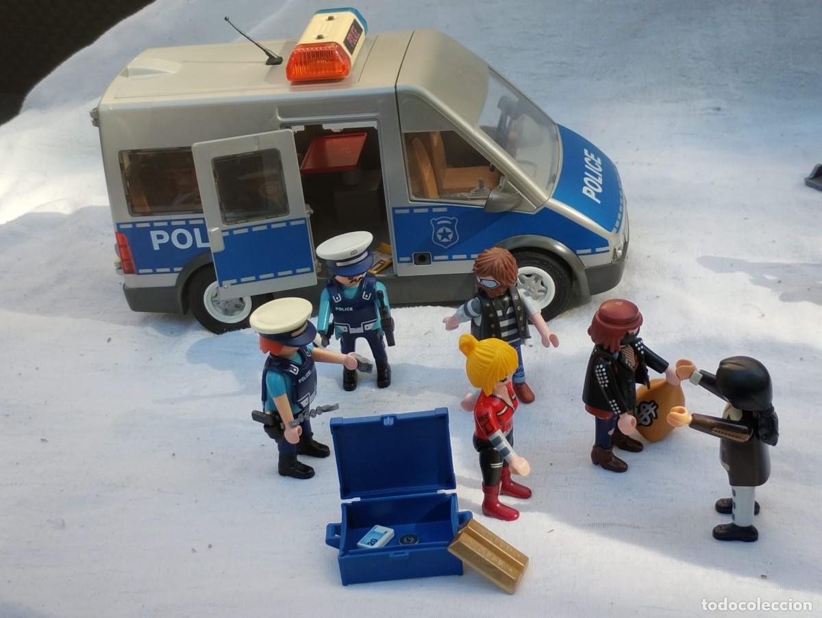 Playmobil: Playmobil lote furg&oacute;n de polic&iacute;a con luces y sonido, 6 figuras y accesorios
