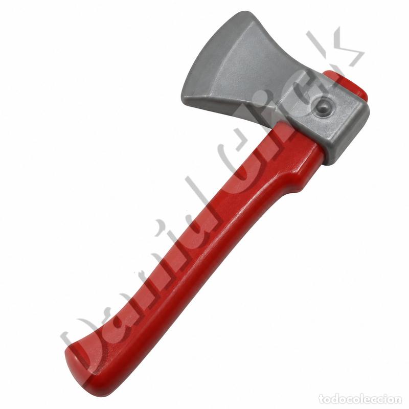 Playmobil: Playmobil Hacha de Bombero Mango Rojo Le&ntilde;ador Trampero
