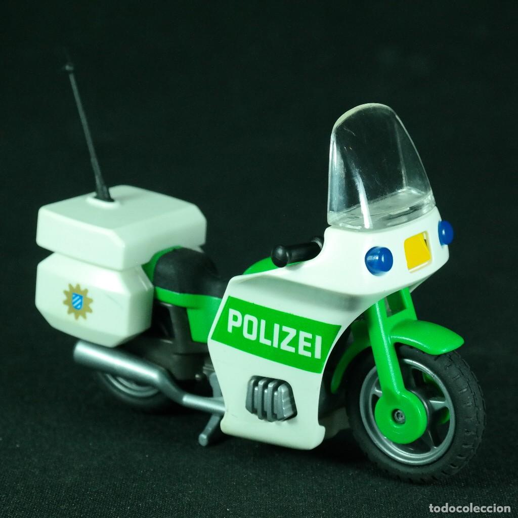 Playmobil: Playmobil moto verde policia alemana ☼