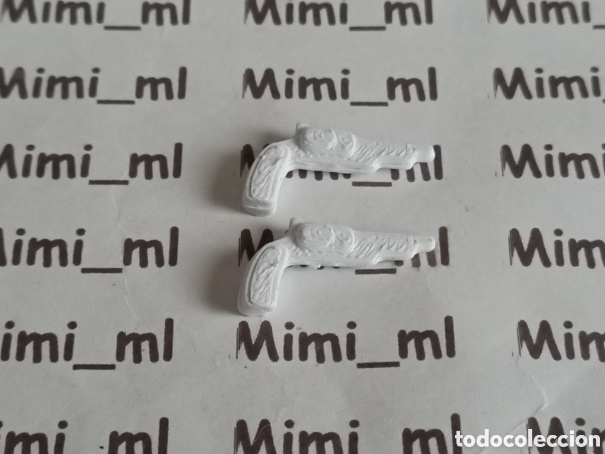 Playmobil: 2 pistolas color blanco rev&oacute;lver en impresi&oacute;n 3d western oeste armas compatibles con Playmobil