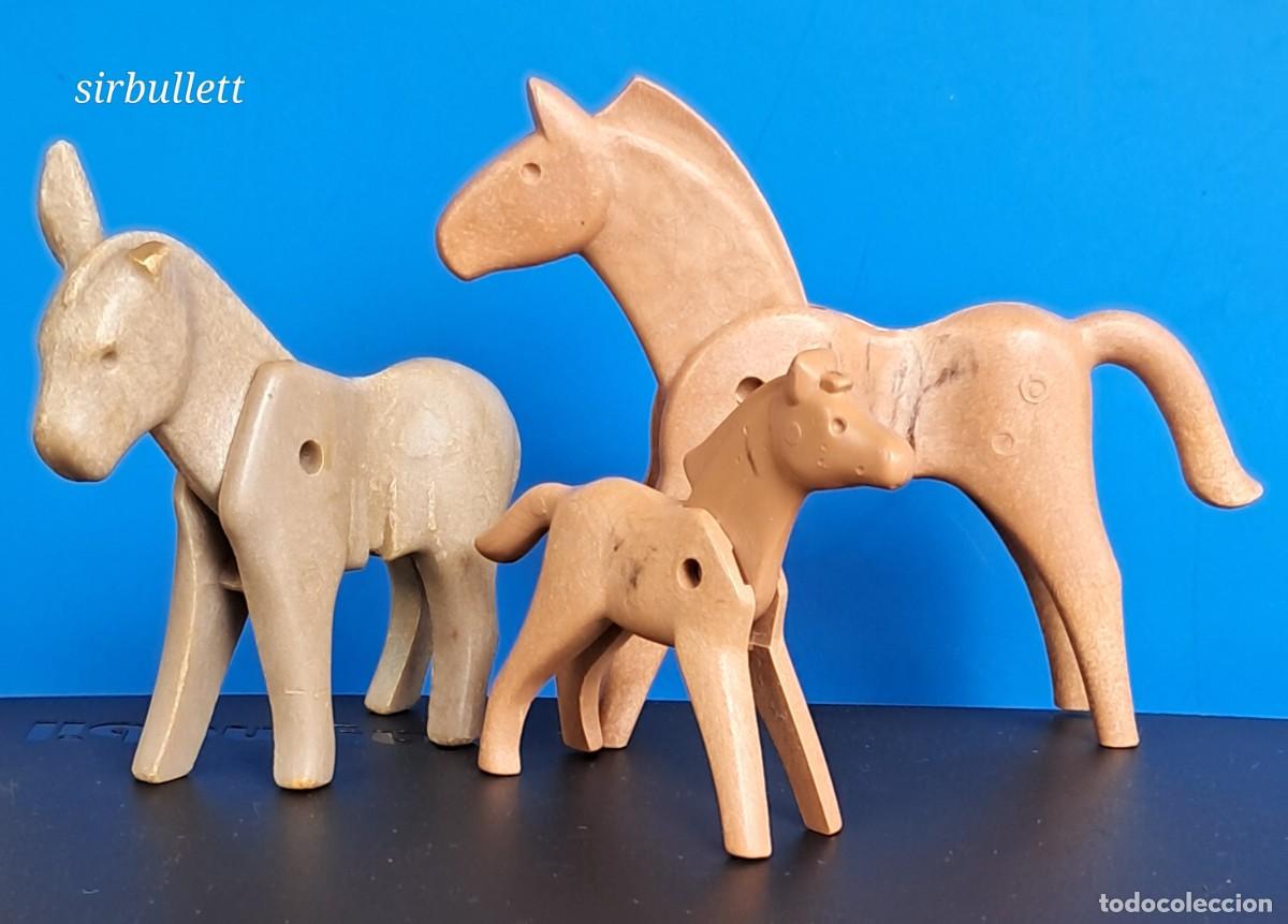 Playmobil: Caballo Potro Burro. 1 &eacute;poca Playmobil. Con taras
