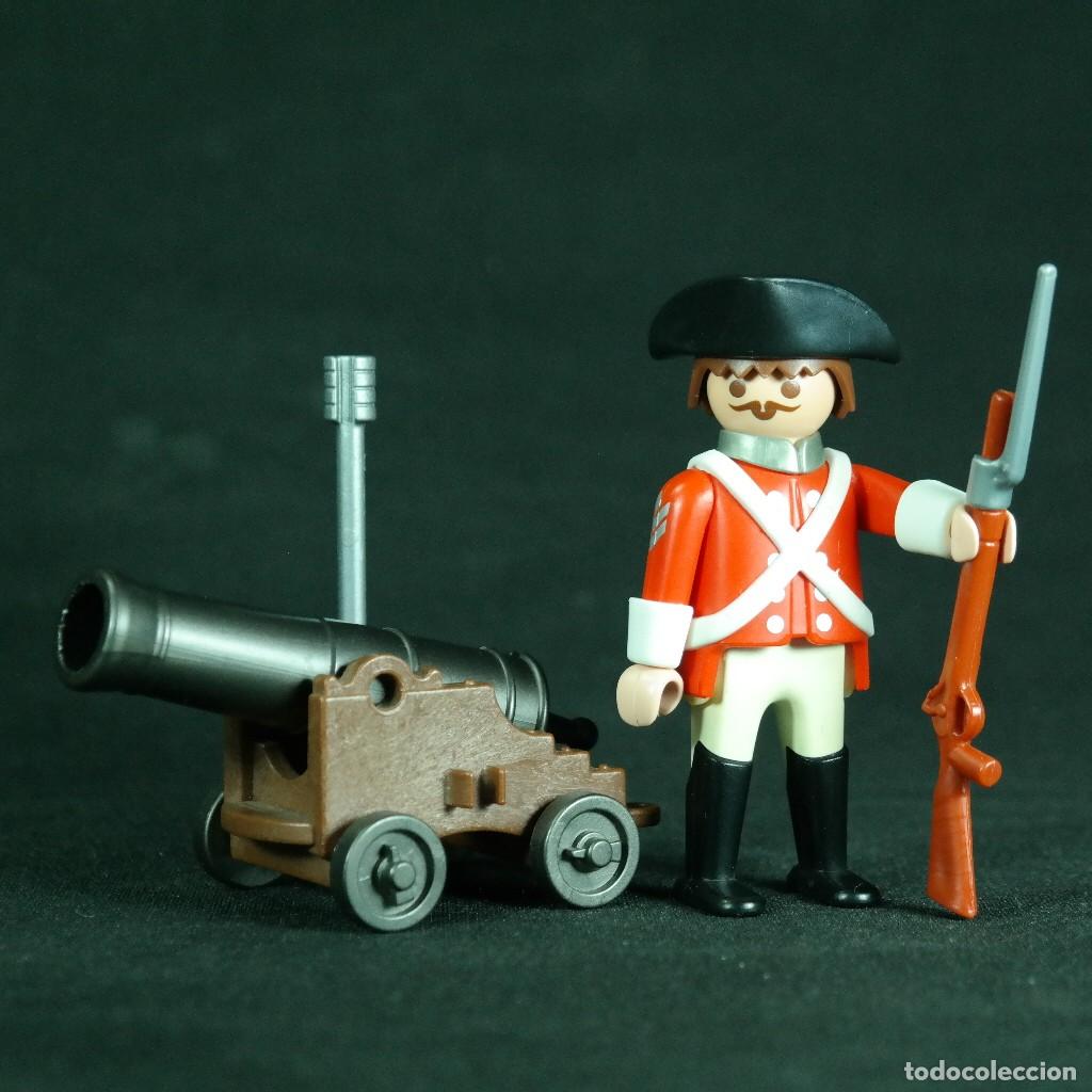 Playmobil: Playmobil soldado ingles con ca&ntilde;on ☼