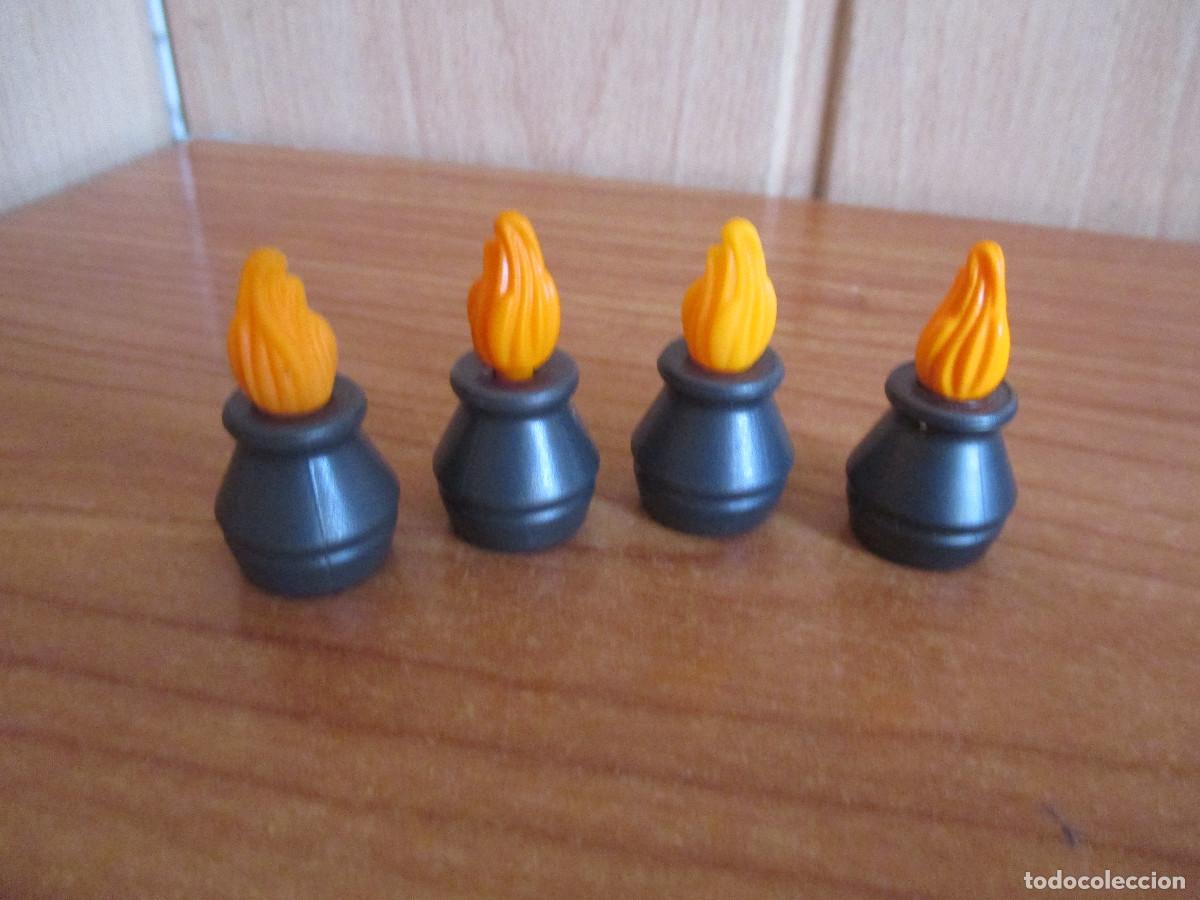 Playmobil: PLAYMOBIL : 1 LOTE 4 PROYECTILES CON FUEGO PARA CATAPULTA MEDIEVAL