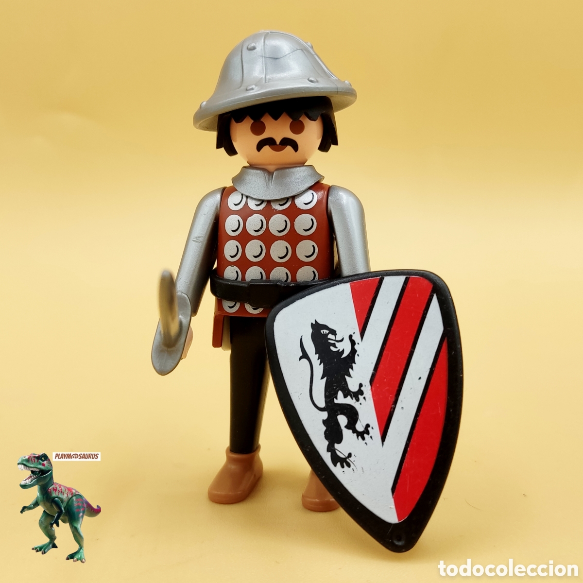 Playmobil: PLAYMOBIL figura caballero medieval soldado del Leon guerrero escudo 3667 5860 5863 7124 7664