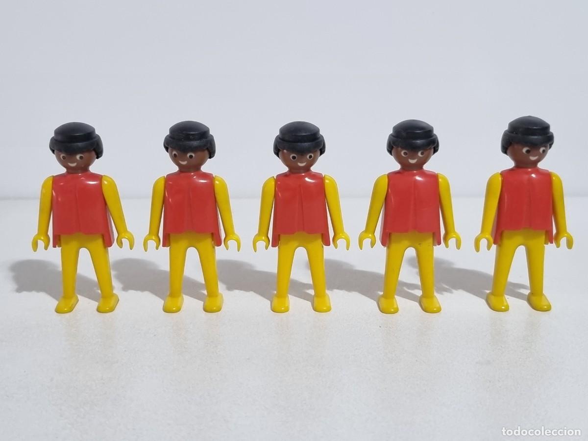 Playmobil: Playmobil Antiguo Lote 5x Mano Fija Figura Hombre Click Keko Negro Negrito